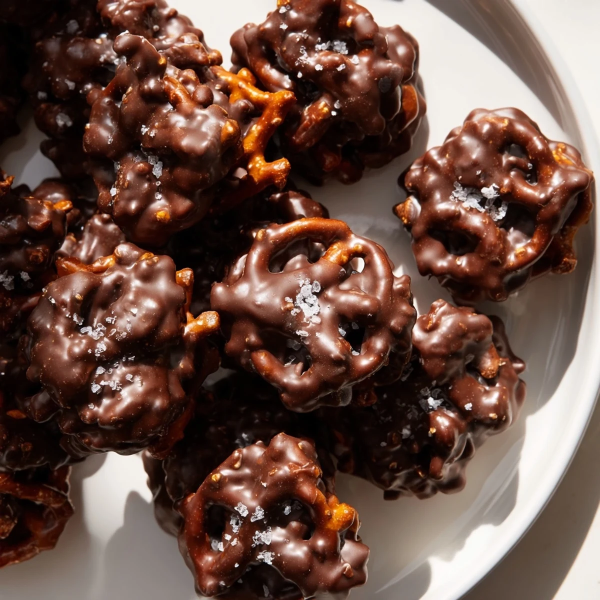 Sweet and salty Pretzel Candy Clusters: crispy pretzels and rich chocolate, perfect for snacking anytime.
