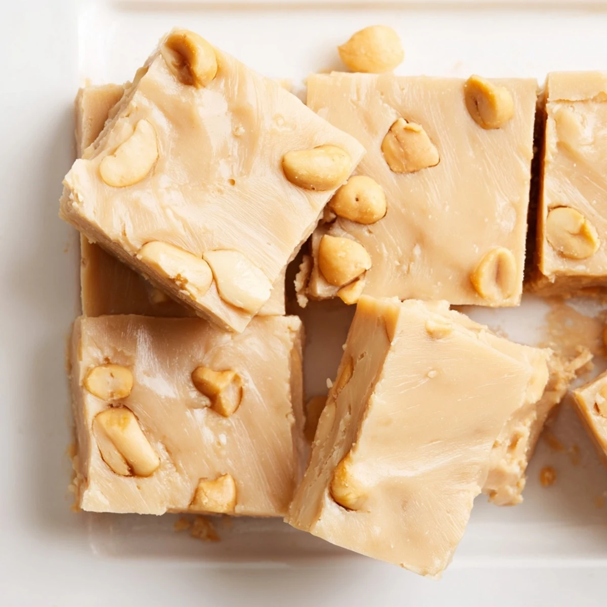 Creamy peanut butter fudge squares, perfectly chilled and ready to melt in your mouth, a classic dessert.