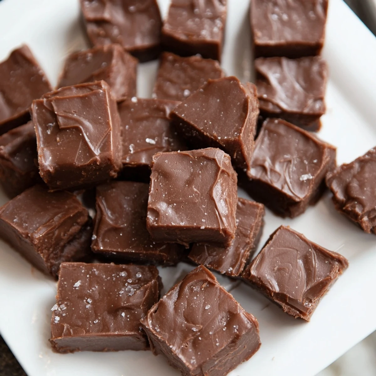 A square of decadent fudge, rich chocolate treat cooling on parchment paper, ready to slice.