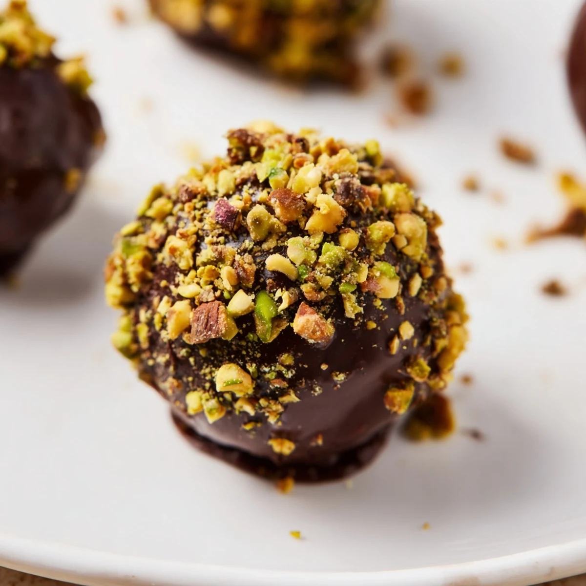 Dark and decadent, perfectly round chocolate truffles coated in cocoa powder await your enjoyment.