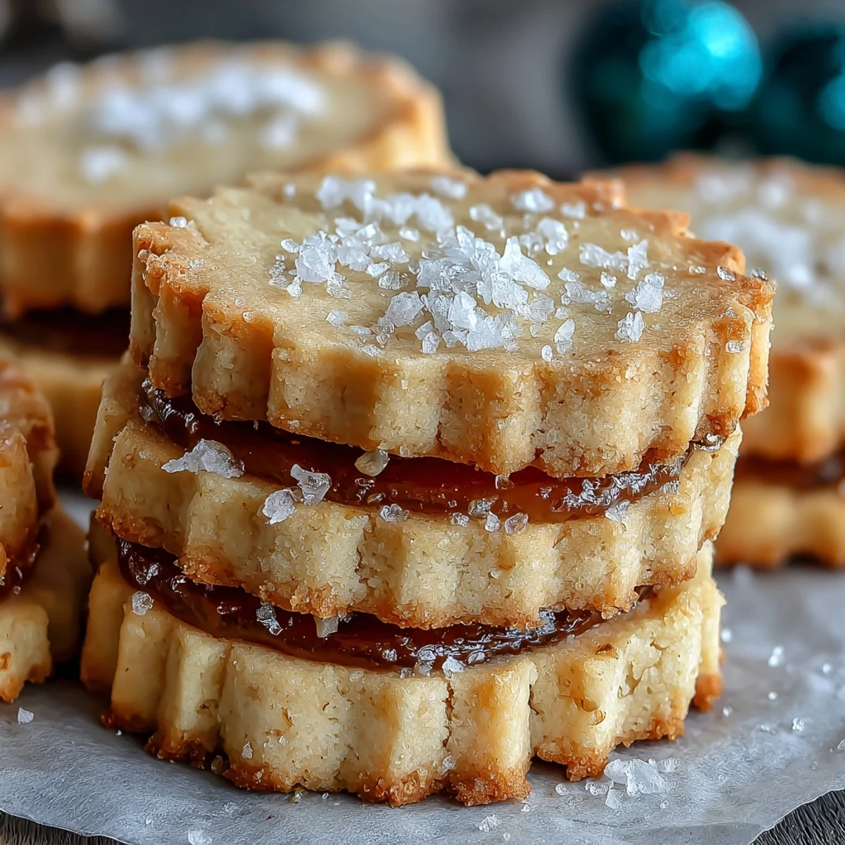 A close-up of freshly baked cardamom shortbread cookies, highlighting their golden hue and inviting melt-in-your-mouth crumb.