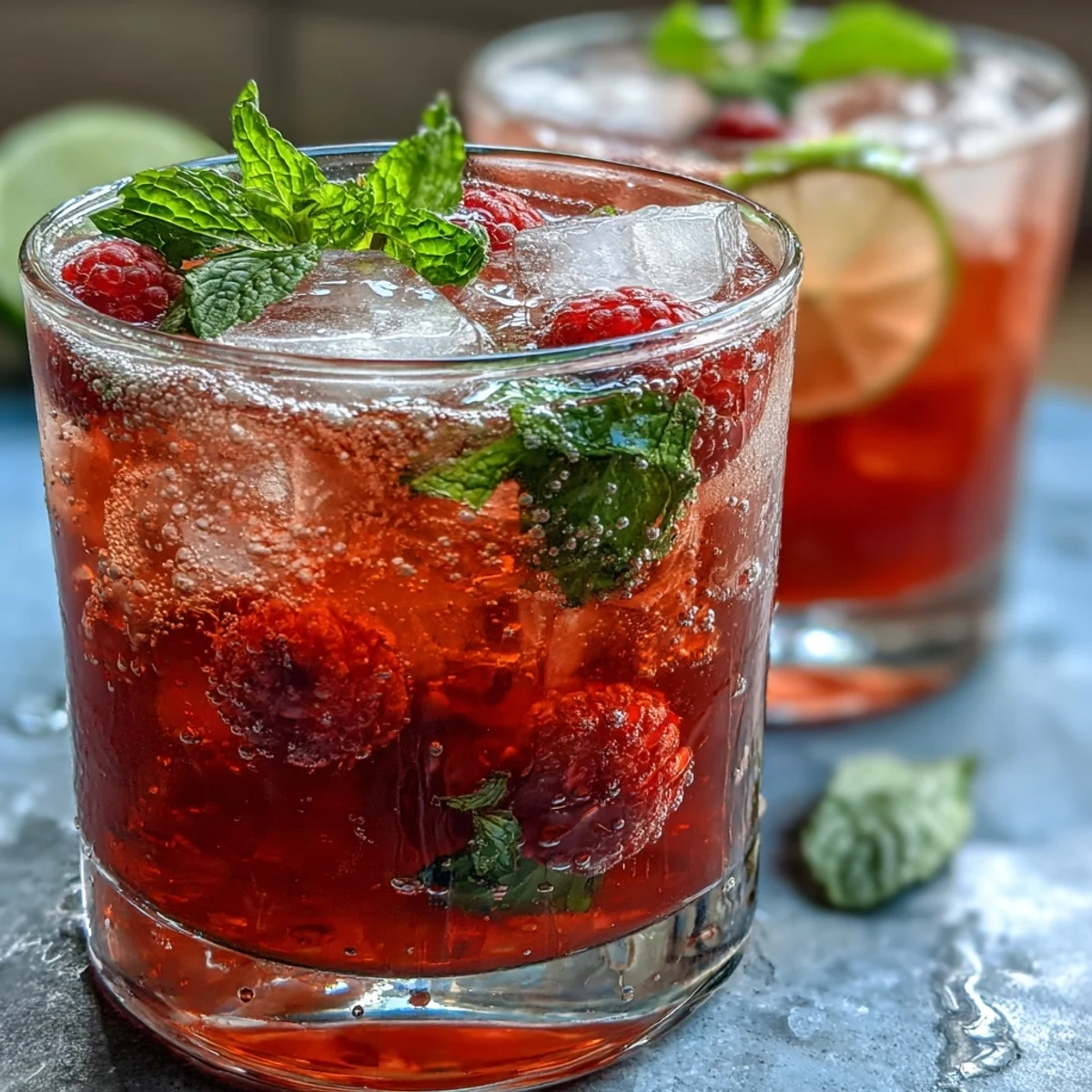 Raspberry Lime Spritz Drink