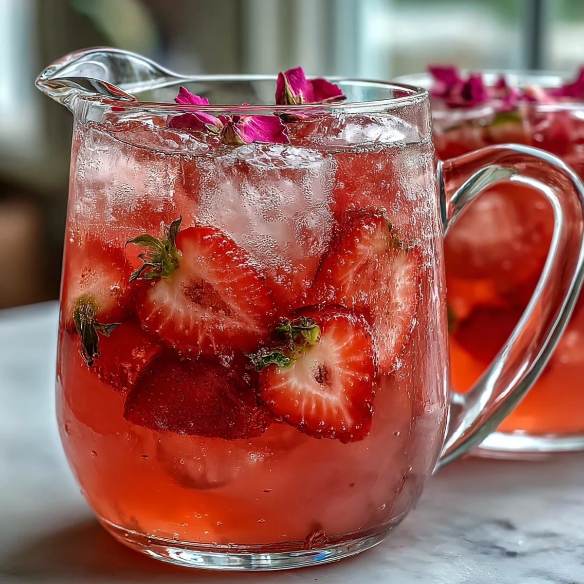 Strawberry Rose Lemonade Pitcher