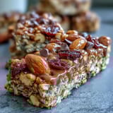 2. Chewy granola bars packed with nuts and dried cranberries, perfect for hiking or a quick snack.