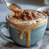 Warm, creamy dandelion tea latte with oat milk and honey, perfect for a cozy, caffeine-free drink.