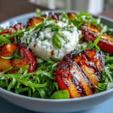 Grilled Peach Burrata Honey Salad