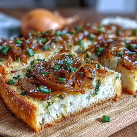 Caramelized onion butter board with silky golden onions blended into creamy salted butter, ready to spread on crisp crackers and baguette slices.