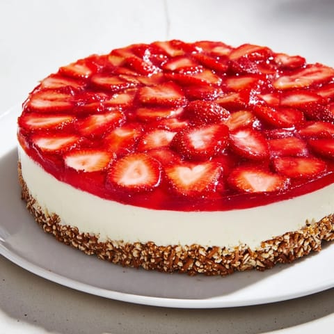 Strawberry Pretzel Salad, a layered dessert with a pretzel crust, creamy filling, and fresh strawberries.