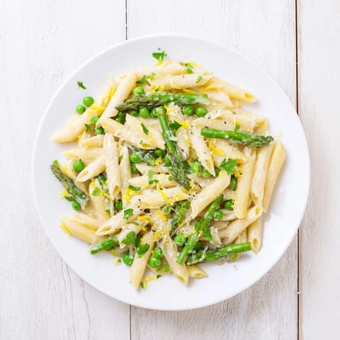 Garlic Parmesan Spring Vegetable Pasta