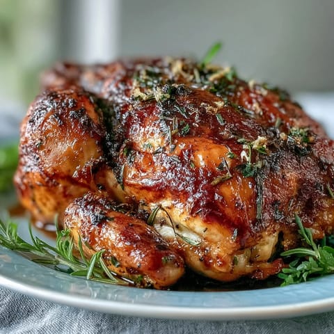 Sizzling Roasted Chicken with Pot Potatoes, Lemon Herbs, and Feta in a hot skillet.