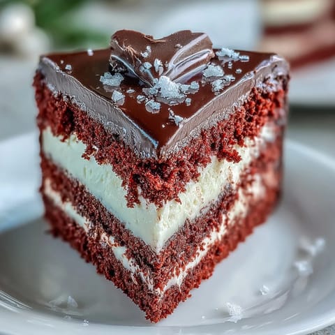 Close-up of the Red Betty Boop Heart Cake slice, revealing a soft red crumb and a smooth white frosting swirl.