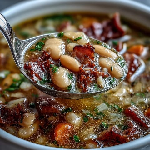 Slow Cooker Ham Bean Soup
