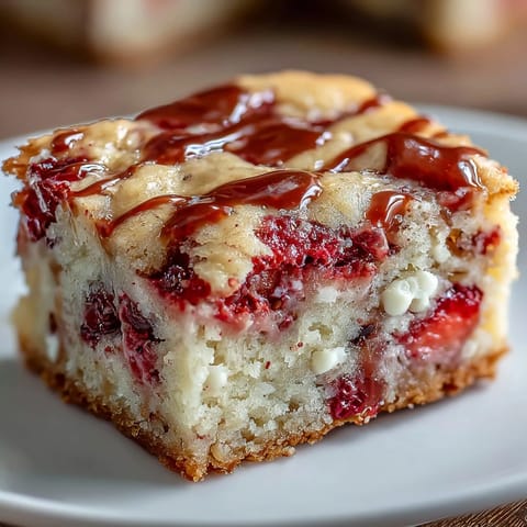 Soft and chewy strawberry cookie bars loaded with juicy strawberries and creamy white chocolate chunks in every bite.  