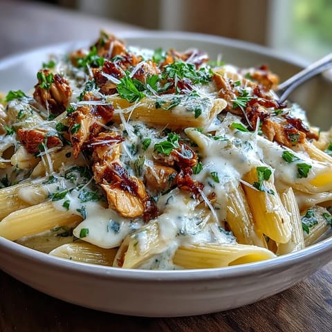 Creamy Crockpot Mississippi Chicken Pasta in a slow cooker with tender chicken, pepperoncini, and rich sauce.