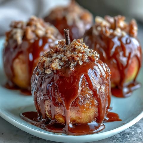 Shiny red candy apples with a smooth white chocolate drizzle, a nostalgic treat perfect for fall festivals and Halloween parties.