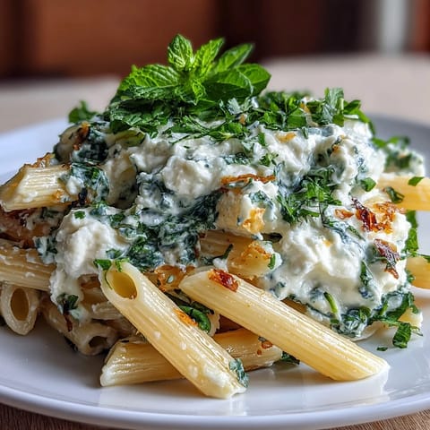 Pea Ricotta Pasta with Mint