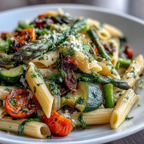 Spring Pasta Primavera Fresh Veggies