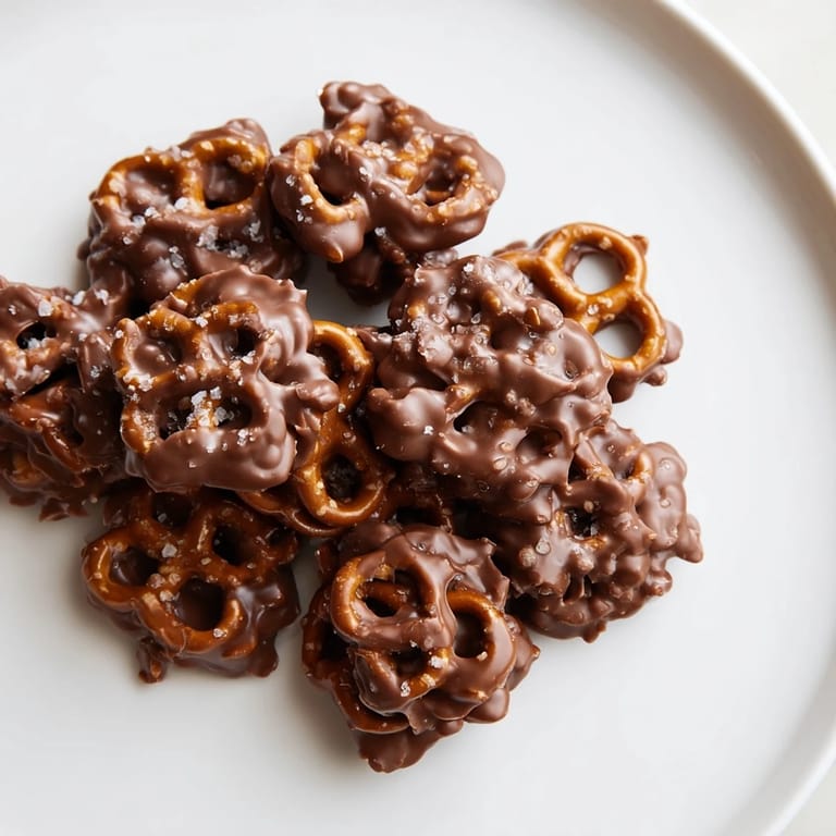 Gooey caramel coats pretzel pieces in these easy Pretzel Candy Clusters, a delicious sweet treat.