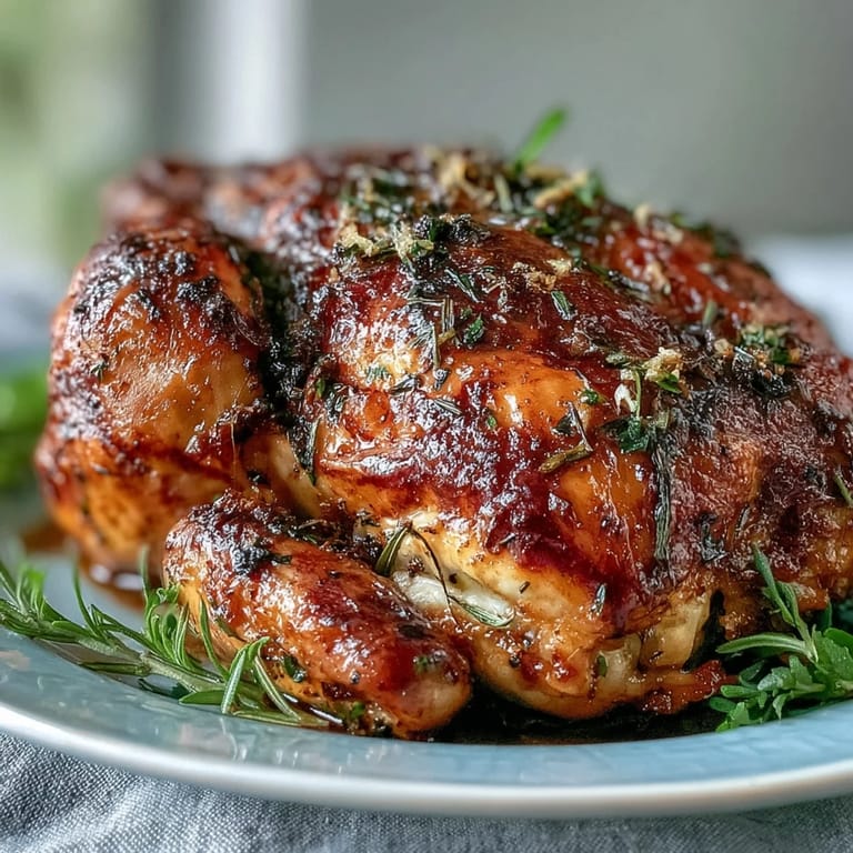 Sizzling Roasted Chicken with Pot Potatoes, Lemon Herbs, and Feta in a hot skillet.