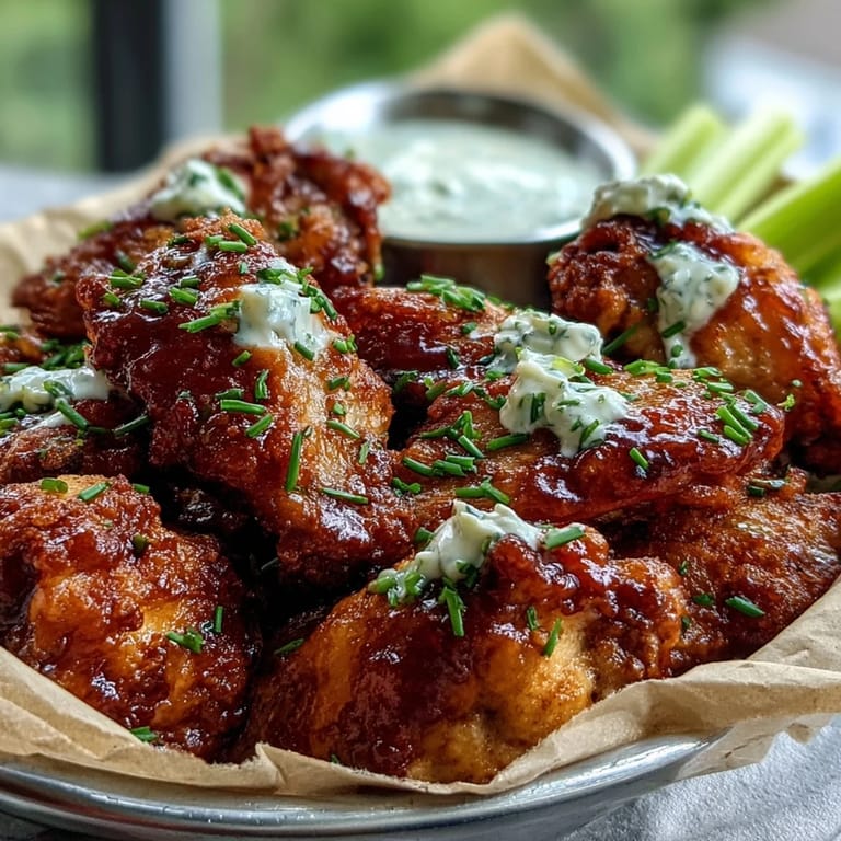 Golden, crunchy Fried Chicken Wings tossed in sweet Thai chili sauce with a fresh lime wedge garnish.