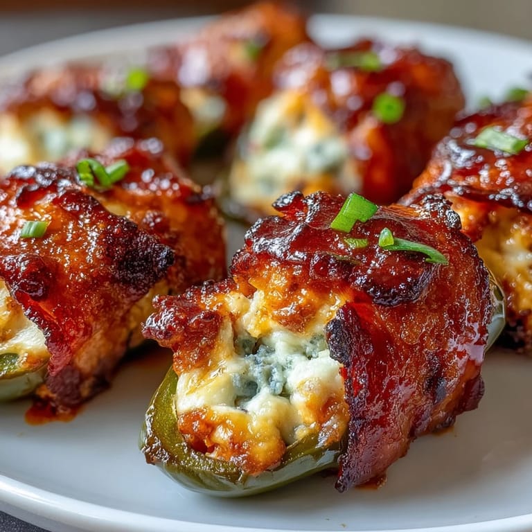 Spicy Buffalo Wing Poppers loaded with creamy blue cheese, tender chicken, and chives on a rustic platter.