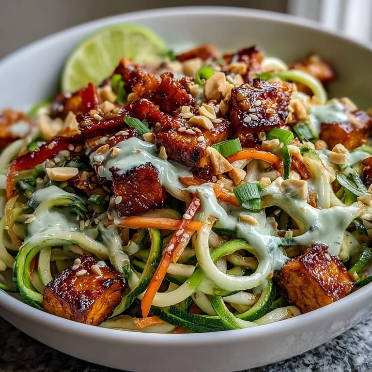 TikTok-Style Chili Crisp Cucumber Noodle Bowls with tofu and colorful vegetables, drizzled with sesame chili crisp dressing.