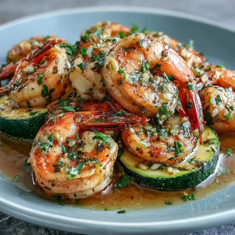 Easy low-carb shrimp and zucchini foil packets baked with lemon, garlic, and butter for a flavorful, healthy meal.