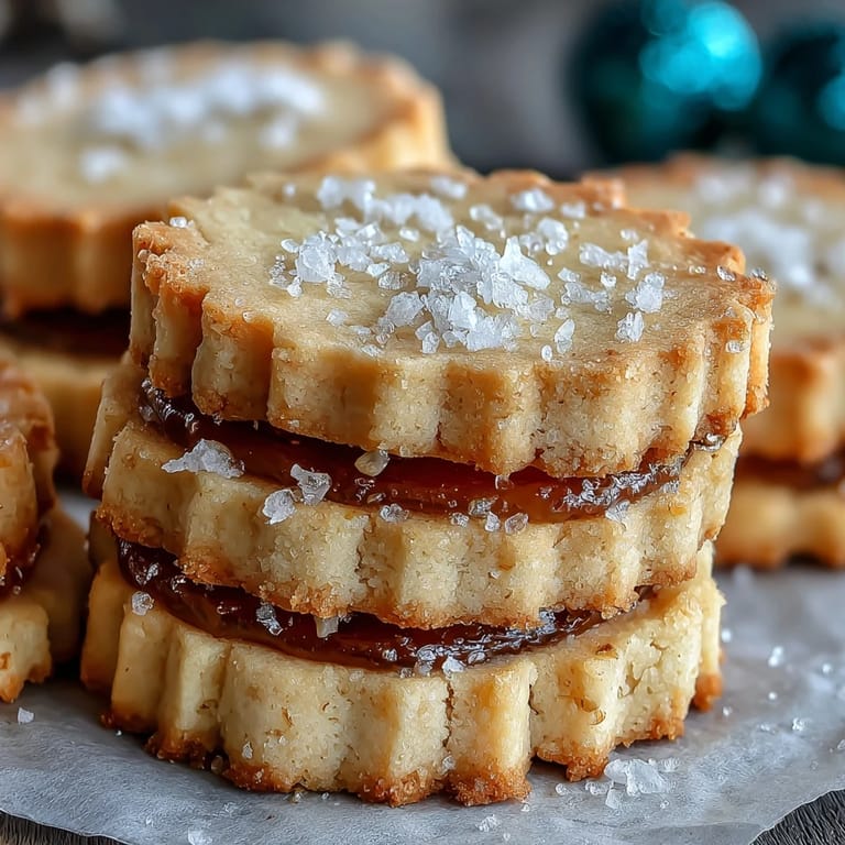 A close-up of freshly baked cardamom shortbread cookies, highlighting their golden hue and inviting melt-in-your-mouth crumb.