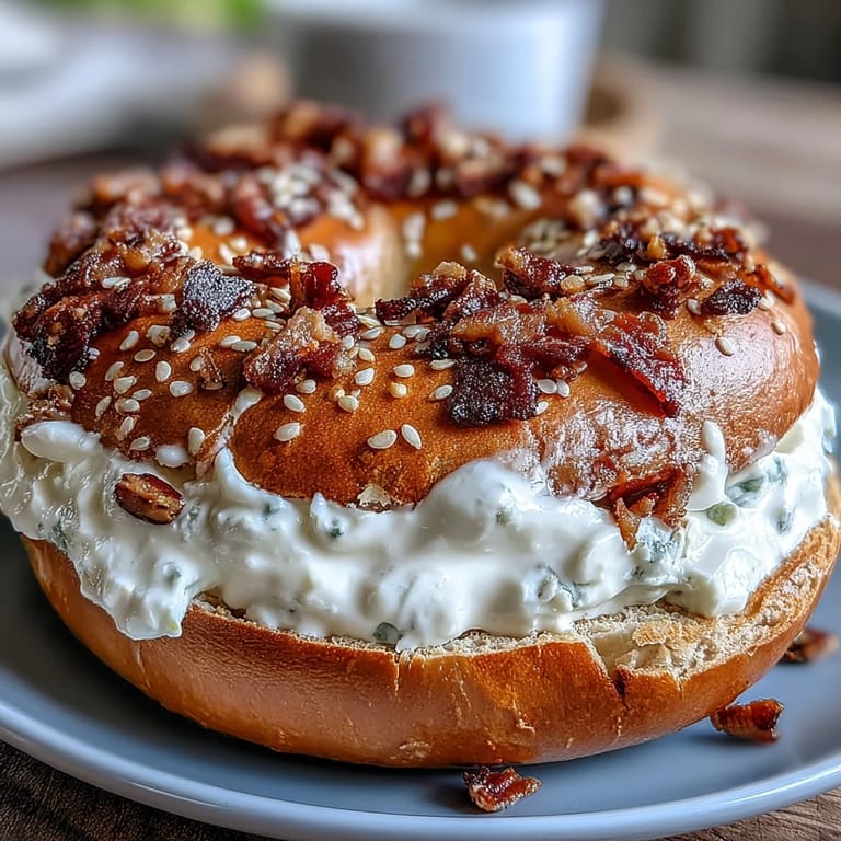 Soft, chewy high-protein bagels topped with everything seasoning, paired with tangy Greek yogurt dip bursting with classic bagel flavors.