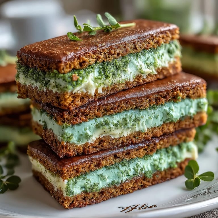 Festive green sugar cookie sandwiches with vanilla filling, sparkling sugar coating, and a cheerful St. Patricks Day presentation.