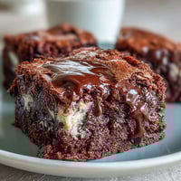 Rich triple chocolate sourdough brownies with espresso, featuring fudgy texture and layers of bittersweet, milk, and white chocolate.